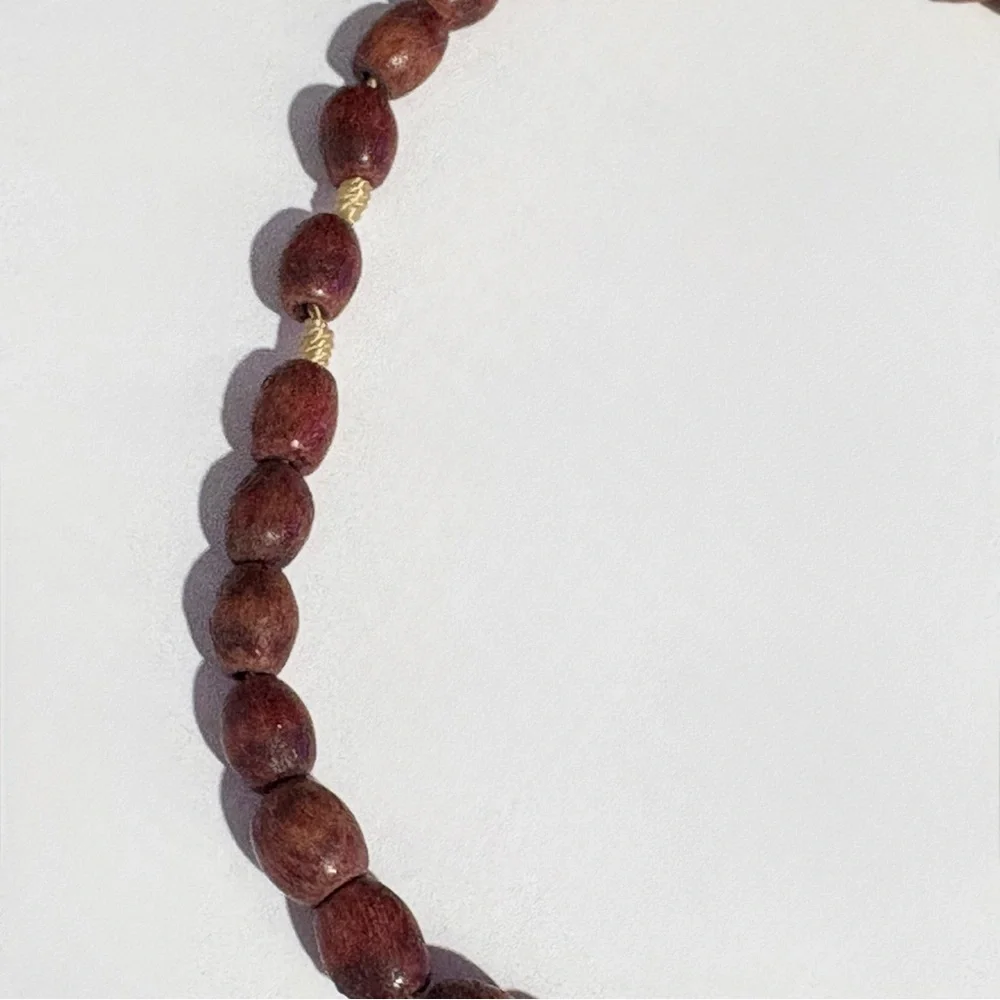 Wood Rosary Prayer Beads Handmade Necklace Catholic Crucifix Religious